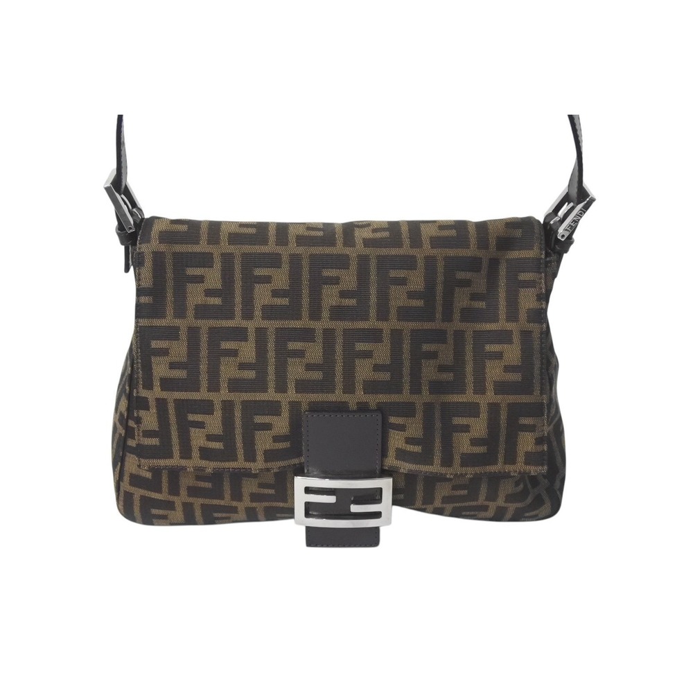 Fendi canvas Zucca Bucket brown leather shoulder bag Mamma